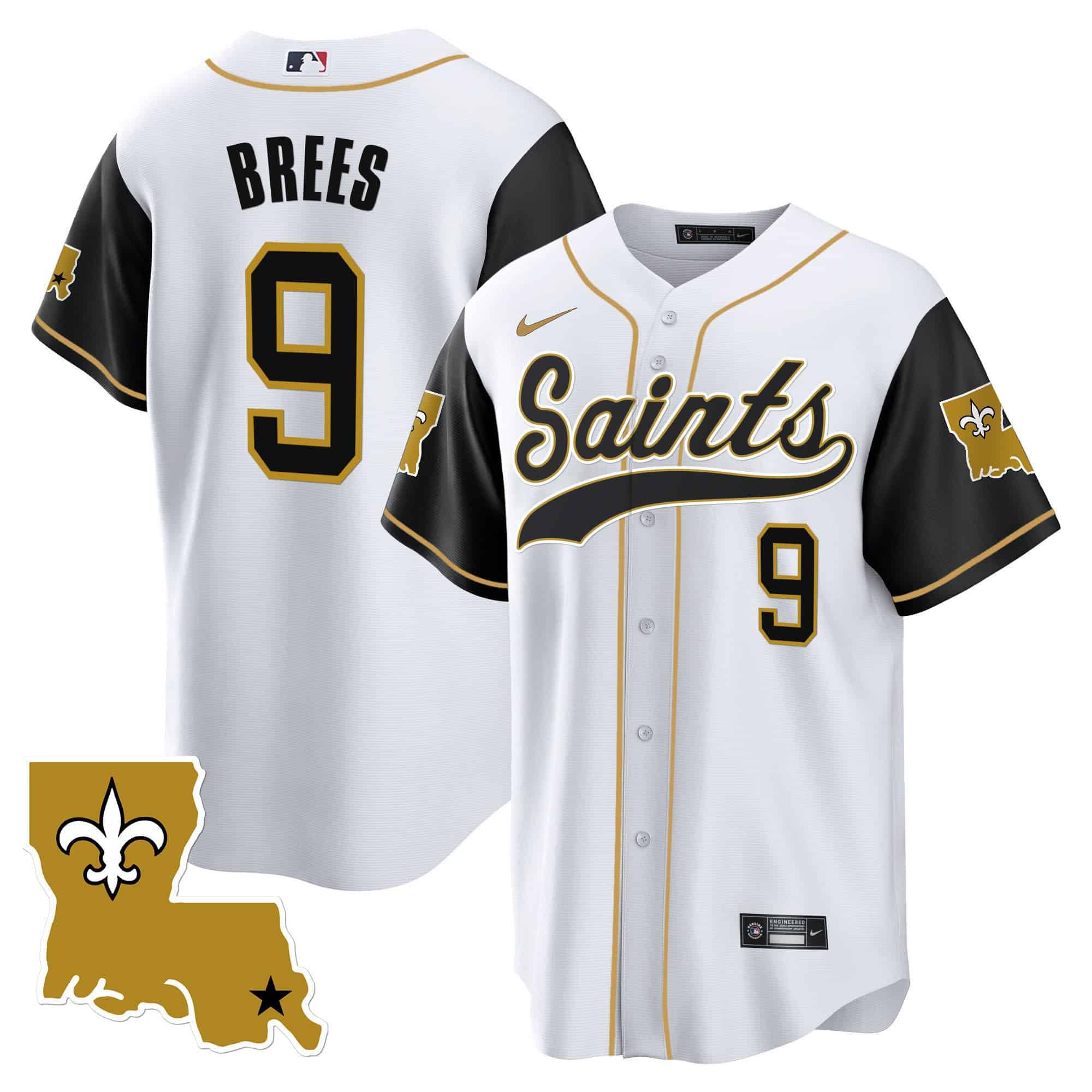 Men New Orleans Saints #9 Brees White 2024 Nike 1987 Legacy Cool Base NFL Jersey style 2